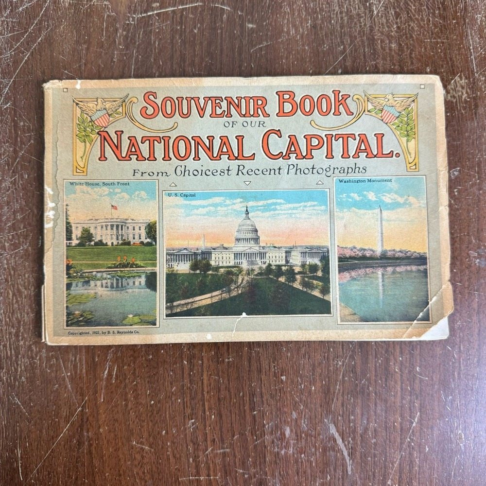 Antique 1923 B.S. Reynolds Co Souvenir Book of our National Capital Picture Book